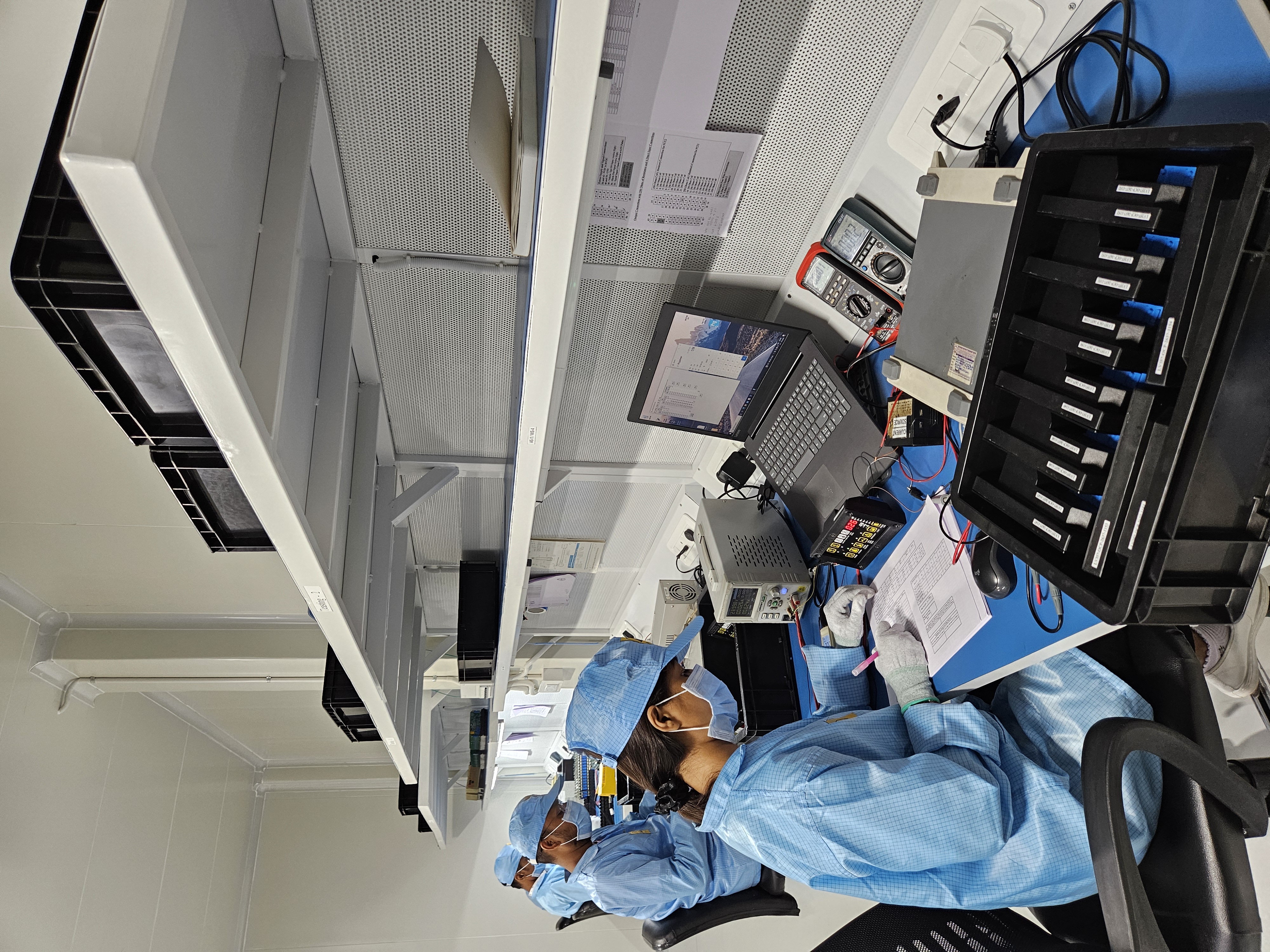 Engineer working on the production floor