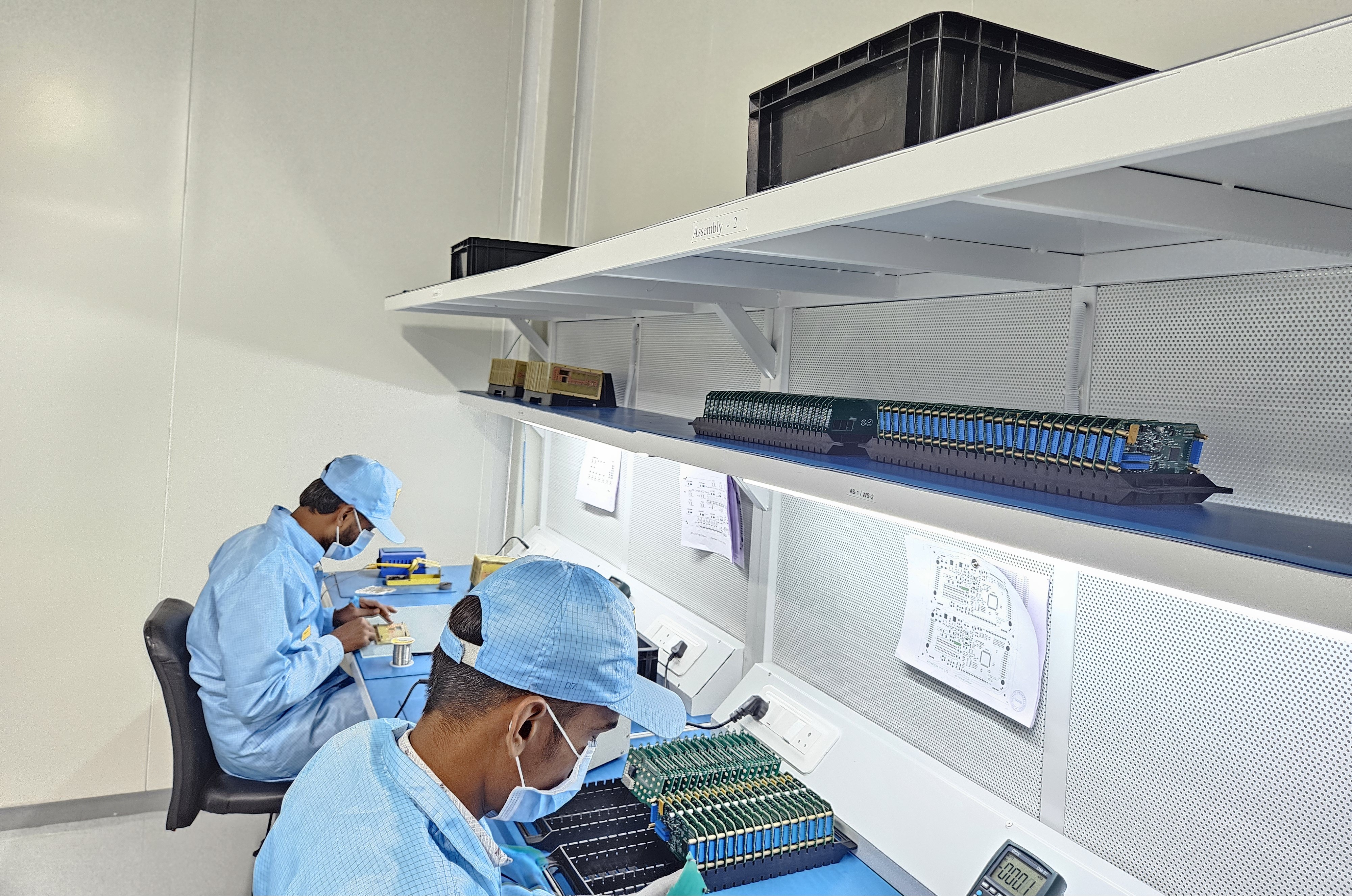 Engineer working on the production floor